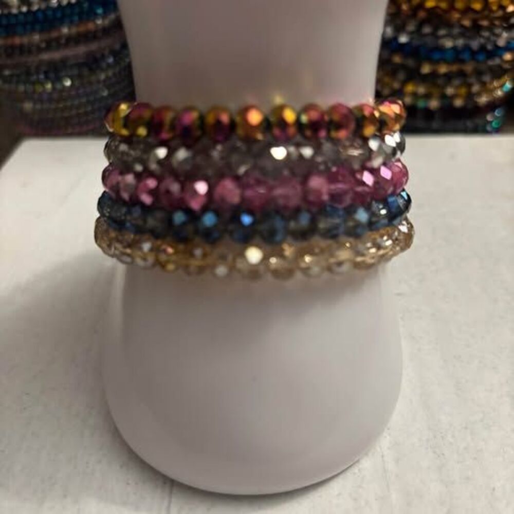 Handmade Beaded Stretch Bracelet Stack 0260